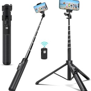 bluehorn Extendable Long inches Aluminum Alloy Selfie Stick Phone Tripod Stand New Model with Wireless Remote Shutter Compatible with All Cell Phones/Live Stream/Vlog/iPhone 16/15/14/13/Android