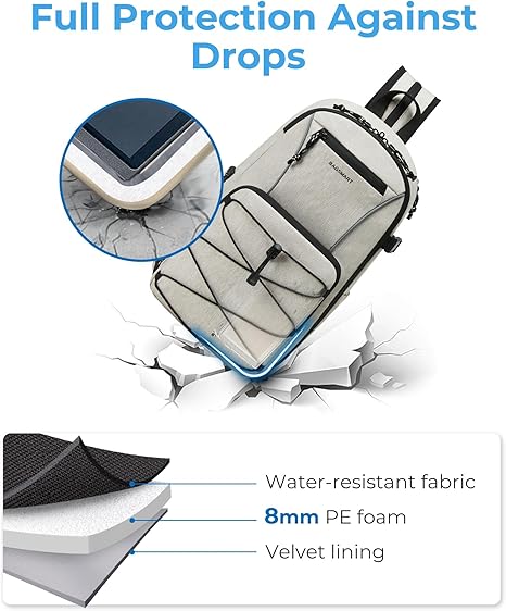 BAGSMART Small Camera Sling Bag, DSLR/SLR Camera Bag Fits 11" Tablet, Camera Shoulder Bag for Photographers With Tripod Holder - Image 3