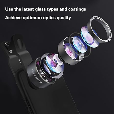 Godefa Phone Camera Lens Kit, 14 in 1 Lenses with Selfie Light for iPhone 14 13 12 11 Xs X Pro Samsung and Other Andriod Smartphone, Universal Clip on Wide Angle+Macro+ Fisheye Camera Lenses - Image 2