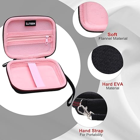 LTGEM Case Compatible with KODAK Printomatic/KODAK EKTAR H35 / KODAK Step Full-Color Instant Print Digital Camera(Inside: 5"x3.6"x1.7"), Black+Pink - Image 2