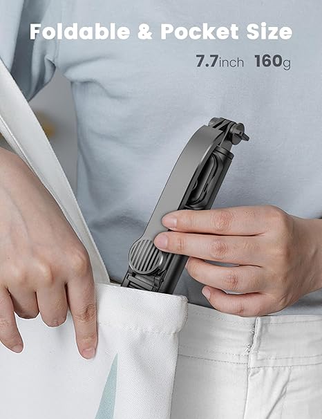 Selfie Stick Tripod with Detachable Phone Holder, 41.7" Extendable Phone Tripod with Remote, 360° Rotatable Tripod Stand for iPhone, Samsung, and Android Smartphones (Black) - Image 6